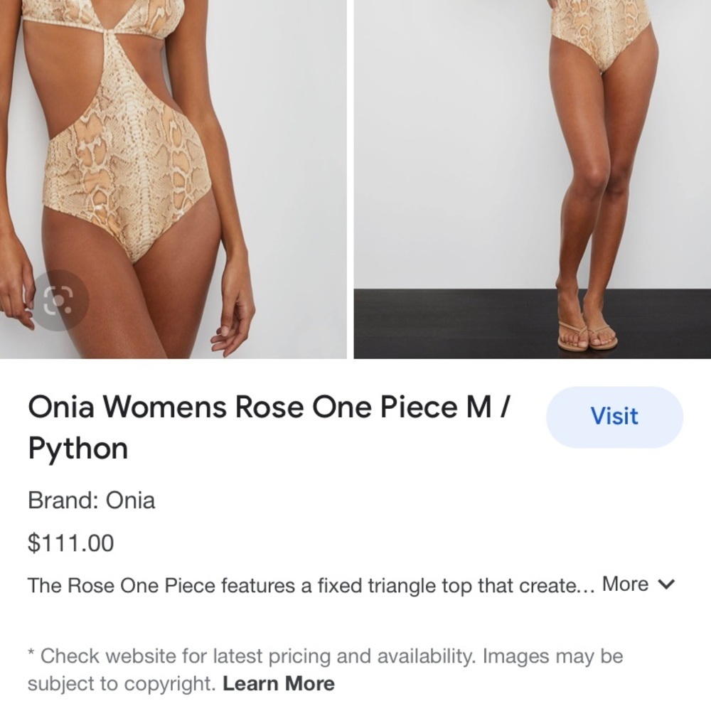 ONIA Rose one piece swimsuit new without tags xs liquid suede python - Picture 5 of 7